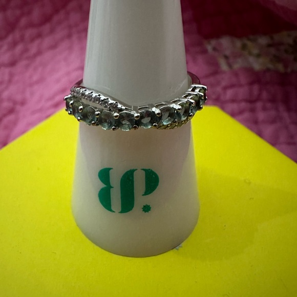 .925 size 7 blue stones - Picture 1 of 2